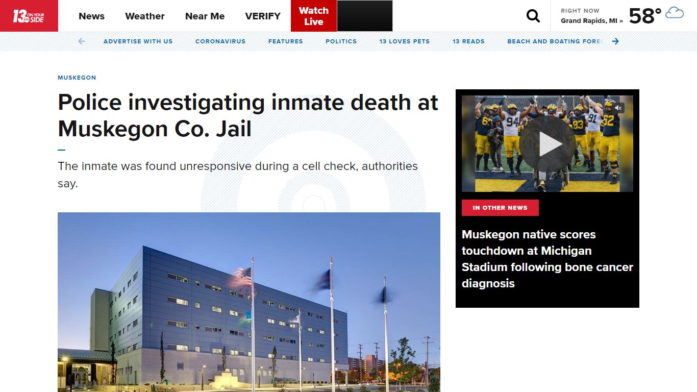 Police investigating inmate death at Muskegon County Jail ...